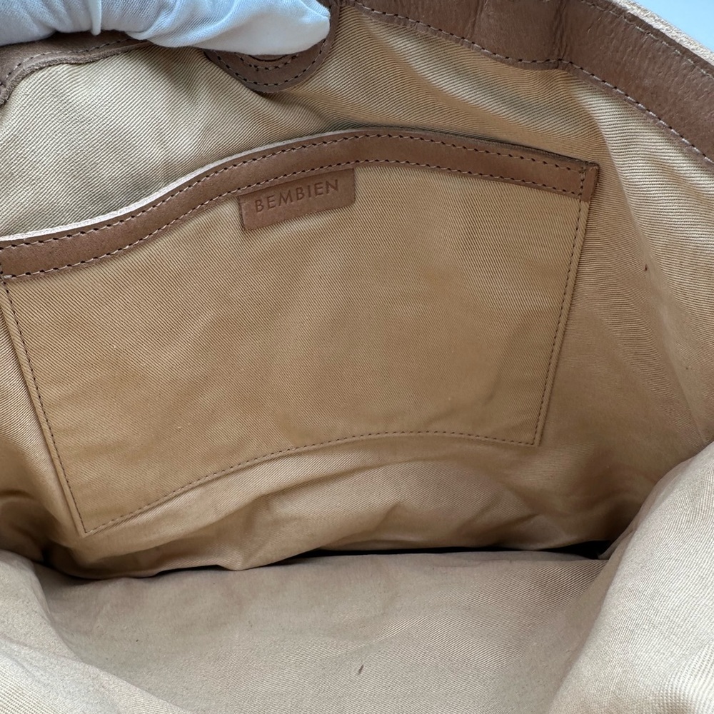 Woven Tote Shoulder Bag in Natural Tan - Picture 10 of 11